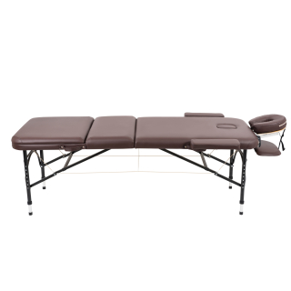 Массажный стол складной Atlas Sport Strong 70 см 3-с алюминиевый усиленная столешница коричневый