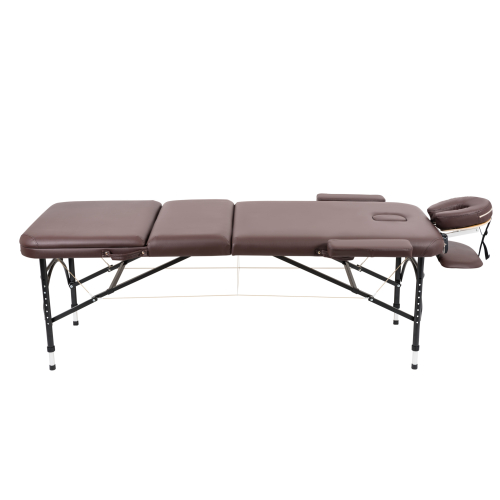 Массажный стол складной Atlas Sport Strong 70 см 3-с алюминиевый усиленная столешница коричневый