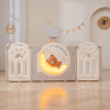 Манеж UNIX Kids Deluxe / Делюкс серый180 x 200 см, с баскетбольным кольцом и ковриком