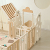 Манеж UNIX Kids DeLuxe House / Делюкс Дом бежевый, 180 x 200 см, с баскетбольной стойкой, доской для рисования, ковриком для игр
