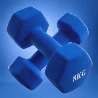 Гантель неразборная гексагональная неопрен  8 кг (2 штуки) VictoryFit VF-DHN080-2