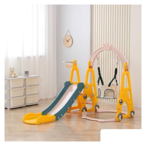Игровой комплекс UNIX kids Funny Car с горкой с качелями Yellow