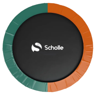 Батут каркасный 360см (12фут), SCHOLLE, с защитной сеткой и лестницей, зеленый/оранжевый