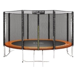 Батут Atlas Sport 435 см - 14ft Pro (усиленные опоры, внешняя сетка, оранжевый) 5156065