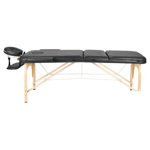 Массажный стол Atlas Sport 60 см складной 3-с деревянный (черный)