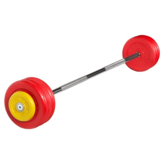 Штанга MB Barbell Неразборная с цветными дисками (37.5 кг) 3729708