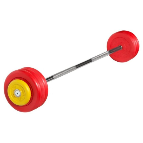 Штанга MB Barbell Неразборная с цветными дисками (37.5 кг)