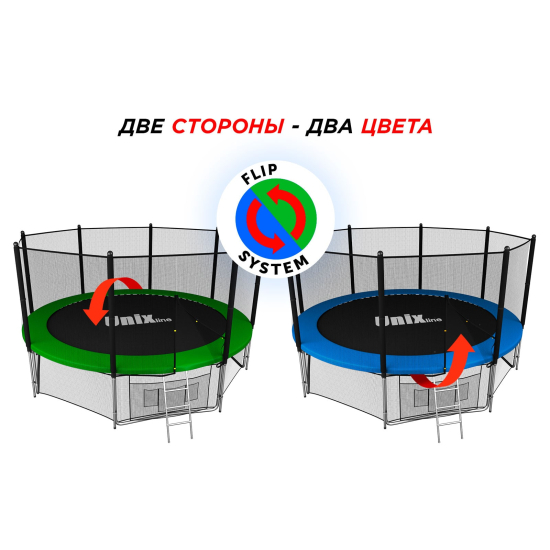 Батут UNIX Line Классик / Classic 14 ft (427 см) с внутренней защитной сеткой