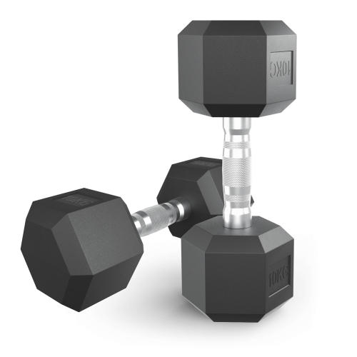 Гантель гексагональная UNIX Fit обрезиненная 10 кг, 2 шт.