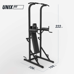 Турник-пресс-брусья со скамьей UNIX Fit POWER TOWER 120P