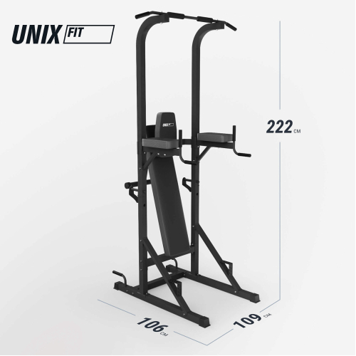 Турник-пресс-брусья со скамьей UNIX Fit POWER TOWER 120P