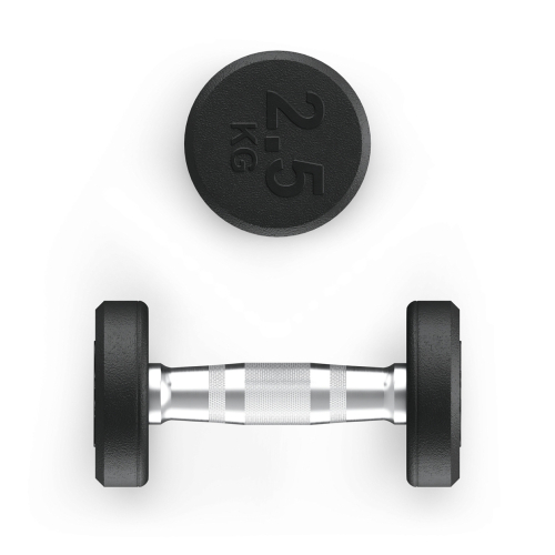 Гантель UNIX Fit PRO круглая обрезиненная 2,5 кг, 2 шт.