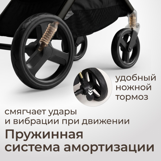 Коляска прогулочная UNIX Kids Vento / Венто тёмно-серый