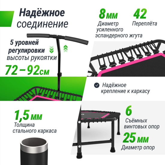 Батут спортивный UNIX Line FITNESS Pink (125 см)