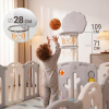 Манеж UNIX Kids DeLuxe V2 / Делюкс серый 180 x 200 см, с баскетбольным кольцом и ковриком
