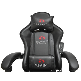 Вибромассажное кресло Calviano AVANTI ULTIMATO total black с подножкой