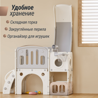 Игровой комплекс с горкой UNIX Kids Star / Звезда серый
