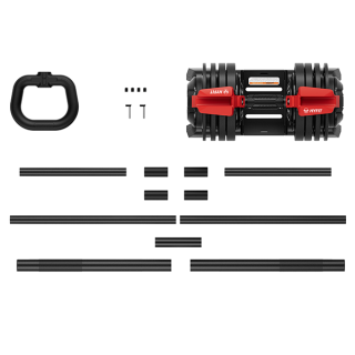 Гантель регулируемая 24кг + штанга + гиря, HYFIT, набор 3в1, D7080