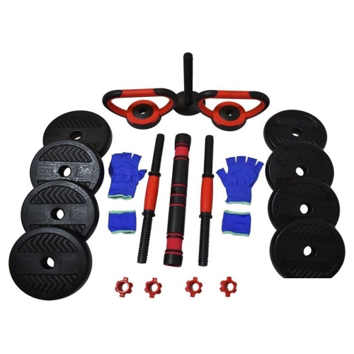 Набор гантелей с соединительным грифом  TREX Sport 6 в 1 15 кг