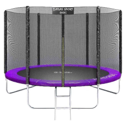 Батут Atlas Sport 252 см - 8ft Basic (с лестницей, внешняя сетка, сливовый) 8682773