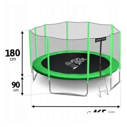 Батут Atlas Sport 465 см - 15ft Basic (с лестницей, внешняя сетка, зеленый) 9636666
