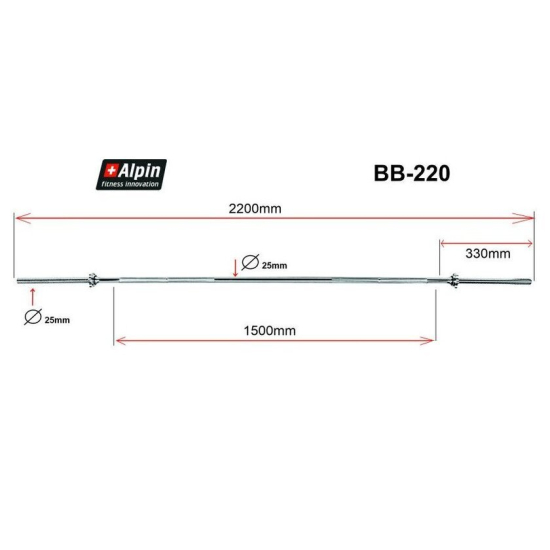 Гриф для штанги Alpin BB-220