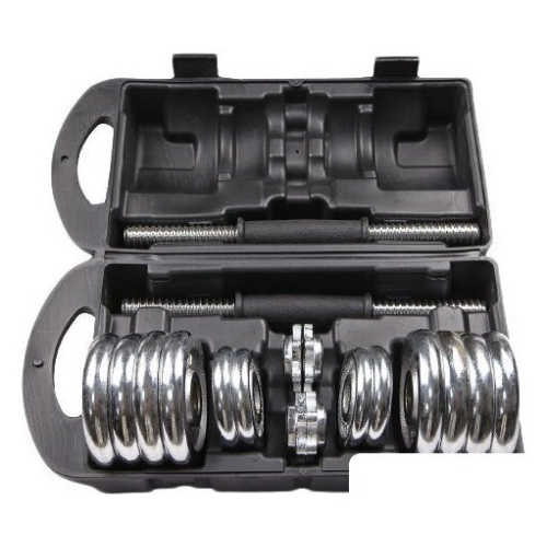 Набор гантелей AMETIST хромированные в чемодане 15 кг