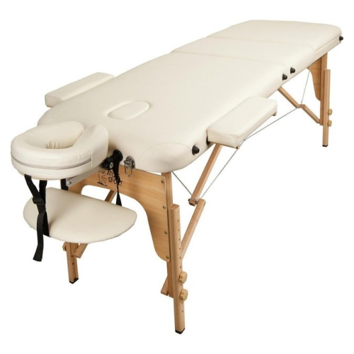 Массажный стол Atlas Sport складной 3-с деревянный 60 см (бежевый)