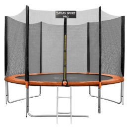 Батут Atlas Sport 252 см - 8ft Pro (с лестницей, внешняя сетка, оранжевый) 5156066
