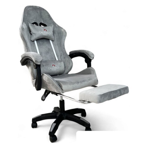 Игровое (геймерское) кресло Calviano 1583 (серый велюр)