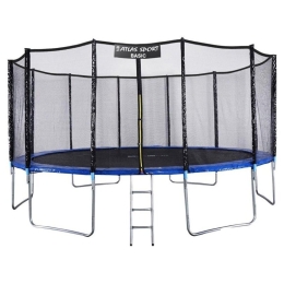 Батут Atlas Sport 490 см - 16ft Basic (с лестницей, внешняя сетка, синий) 1819439