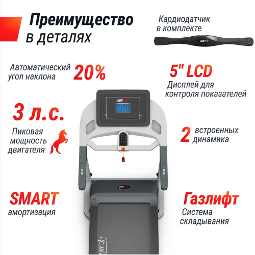 Беговая дорожка UNIX Fit MX-580A White