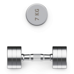 Гантель UNIX Fit PRO круглая хромированная 7 кг, 2 шт.