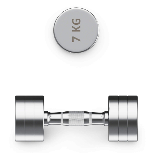 Гантель UNIX Fit PRO круглая хромированная 7 кг, 2 шт.