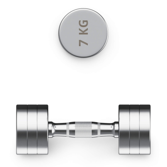 Гантель UNIX Fit PRO круглая хромированная 7 кг, 2 шт.