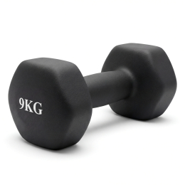 Гантель неразборная гексагональная неопрен 9 кг (черная) VictoryFit VF-DHN090