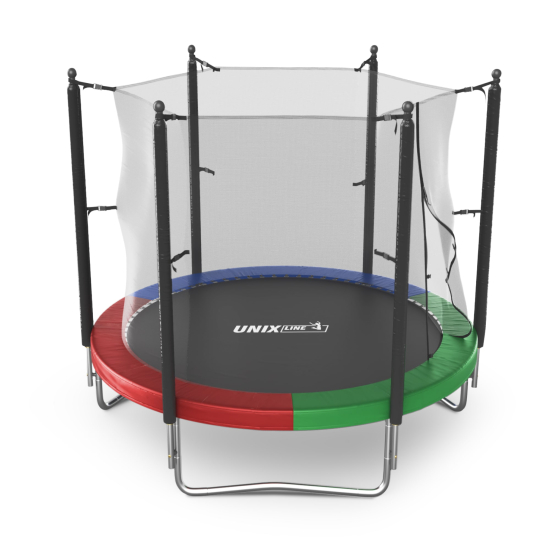 Батут UNIX Line Simple 8 ft (244 см) с внутренней защитной сеткой, цветной