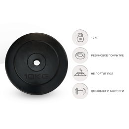 Диск обрезиненный UNIX Fit 10 кг, 25 мм