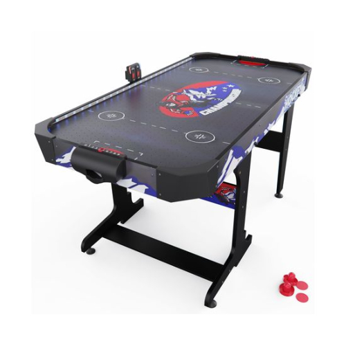 Игровой стол – аэрохоккей с подсветкой DFC Championship 53" 135 х 65 см, складной, черный