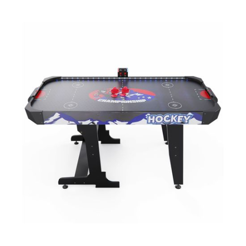 Игровой стол – аэрохоккей с подсветкой DFC Championship 53" 135 х 65 см, складной, черный