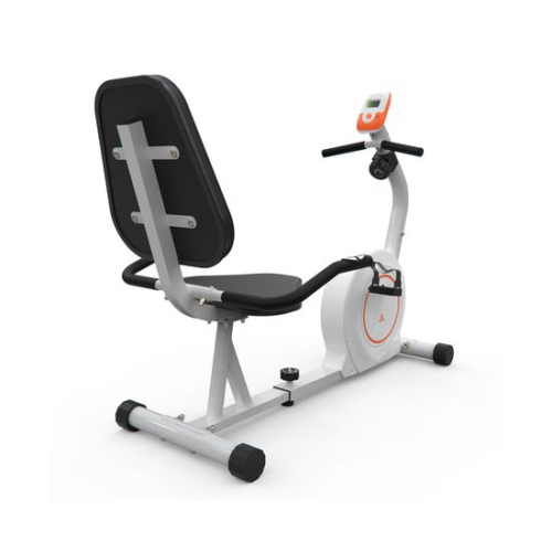 Велотренажер DFC B504RWO магнитный (белый корпус, оранжевая полоса)