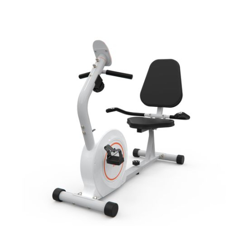 Велотренажер DFC B504RWO магнитный (белый корпус, оранжевая полоса)