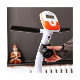 Велотренажер DFC B504RWO магнитный (белый корпус, оранжевая полоса)