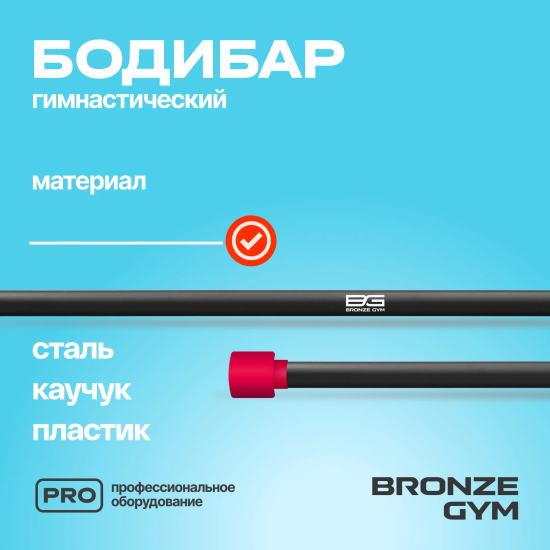 Палка гимнастическая профессиональная BRONZE GYM БОДИБАР, 4 кг