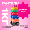 Гантели для аэробики виниловые BRONZE GYM,1 кг., пара.