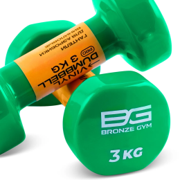 Гантели для аэробики виниловые BRONZE GYM,3 кг., пара.