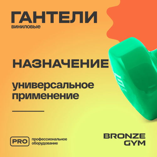 Гантели для аэробики виниловые BRONZE GYM,3 кг., пара.