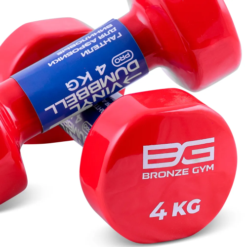 Гантели для аэробики виниловые BRONZE GYM,4 кг., пара