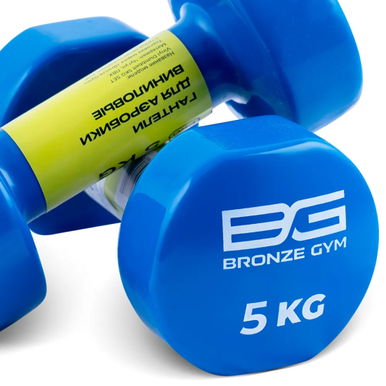 Гантели для аэробики виниловые BRONZE GYM,5 кг., пара