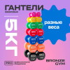 Гантели для аэробики виниловые BRONZE GYM,5 кг., пара
